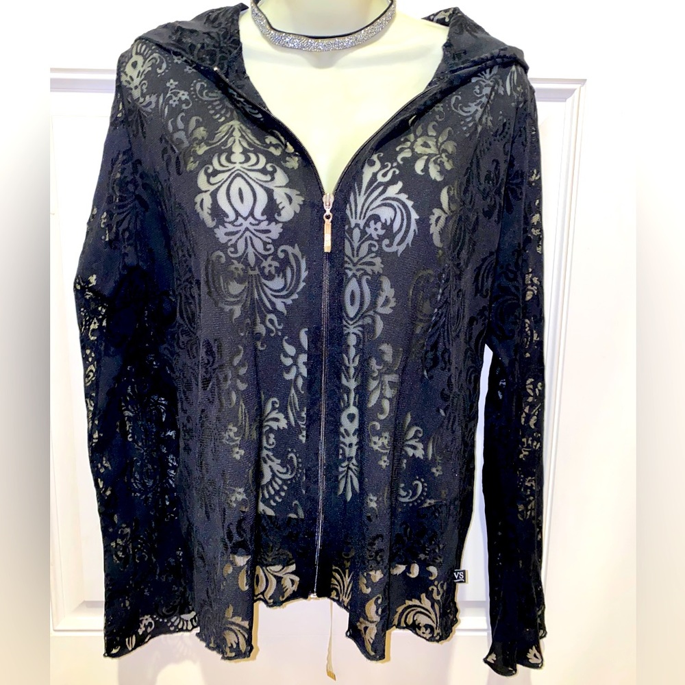 Brocade design sheer style jacket
